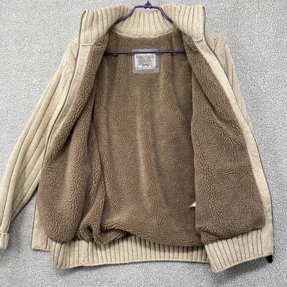 Windriver Cardigan Womens Medium Sherpa Lined Super Chunky Cable Knit Vintage - Picture 5 of 8